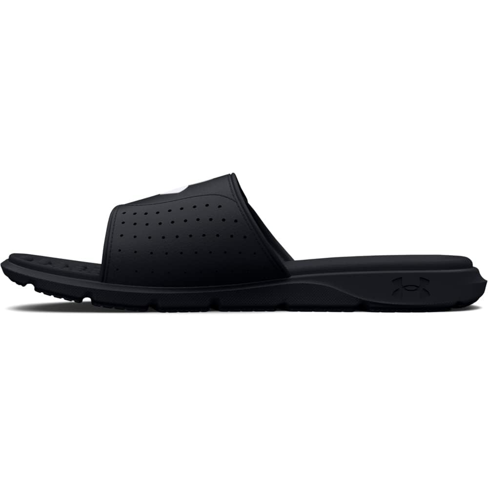 Under Armour Men's Ignite Pro Slide, (001) Black/Black/White, 18, US