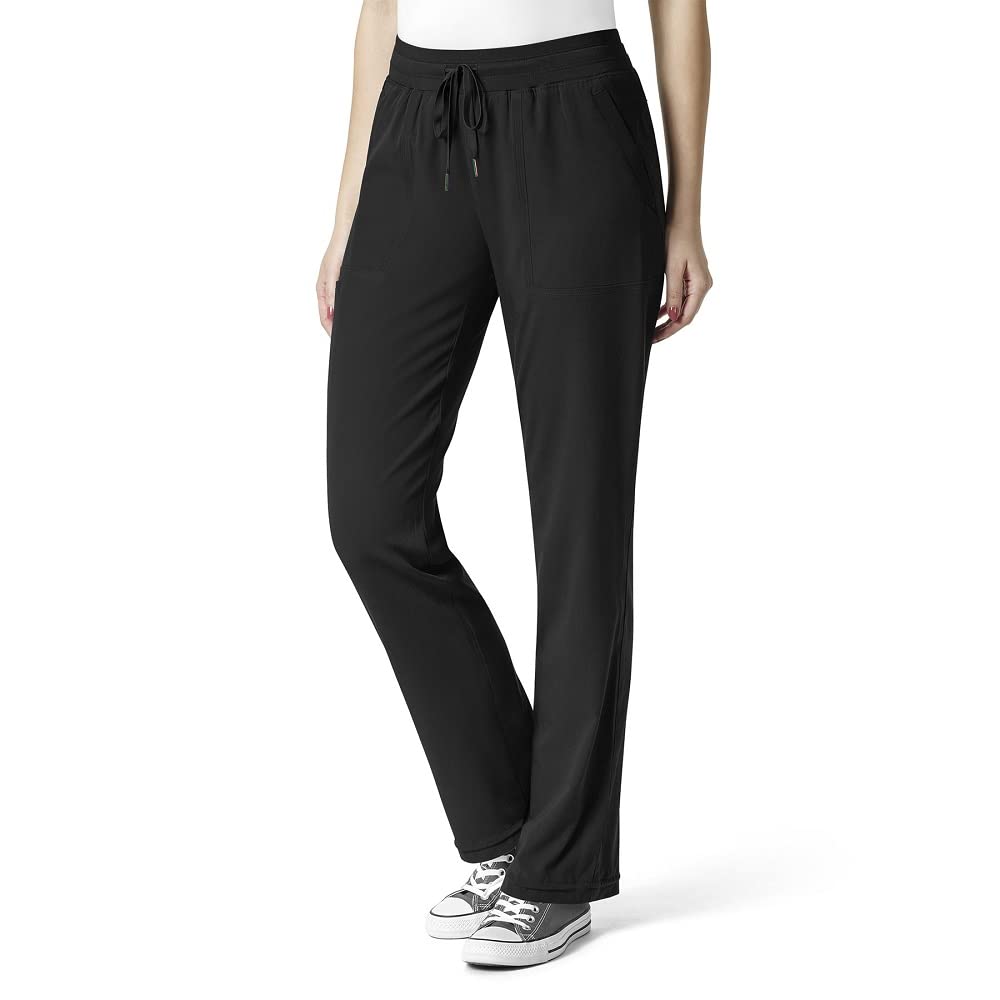 WonderWink AERO Women's Flex Utility Cargo Scrub Pant, Black, L Petite