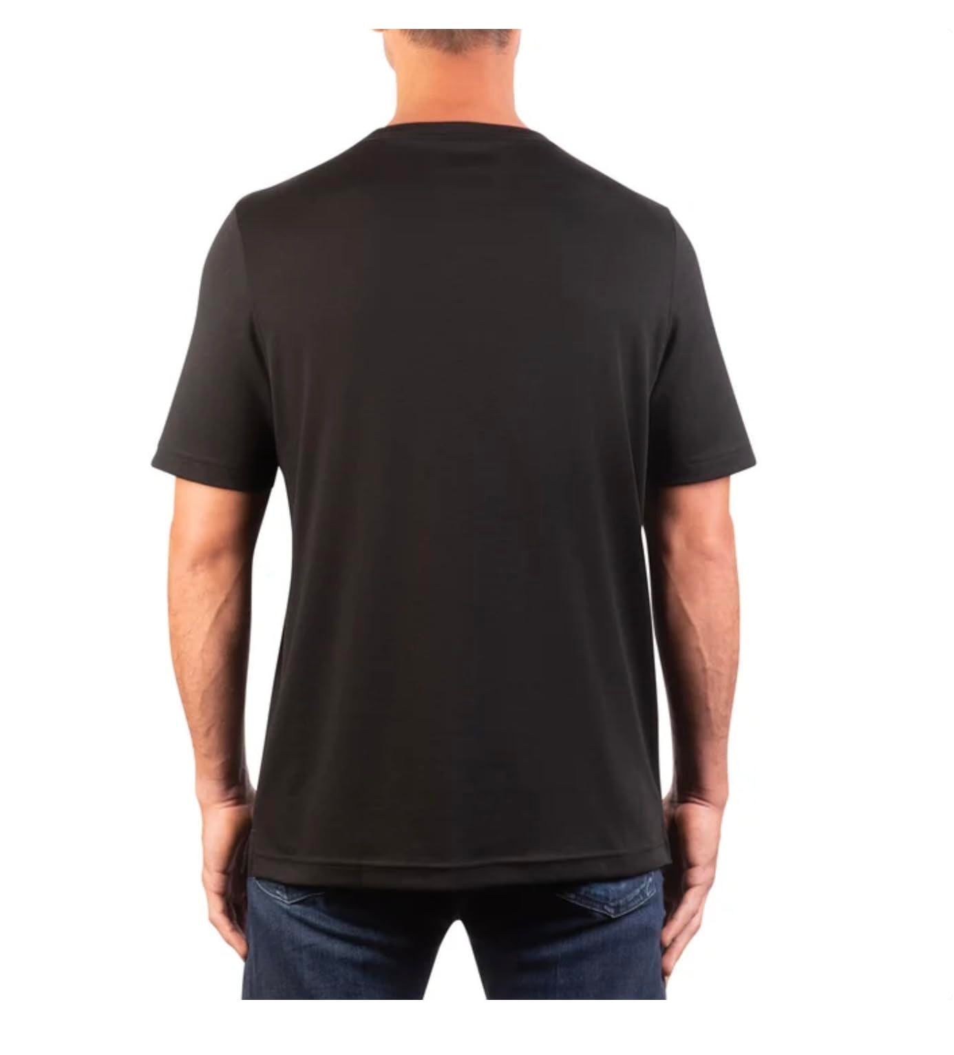 KIRKLAND Signature Men's Short Sleeve Pima Cotton Tee Shirt (US, Alpha, Medium, Regular, Regular, Black)