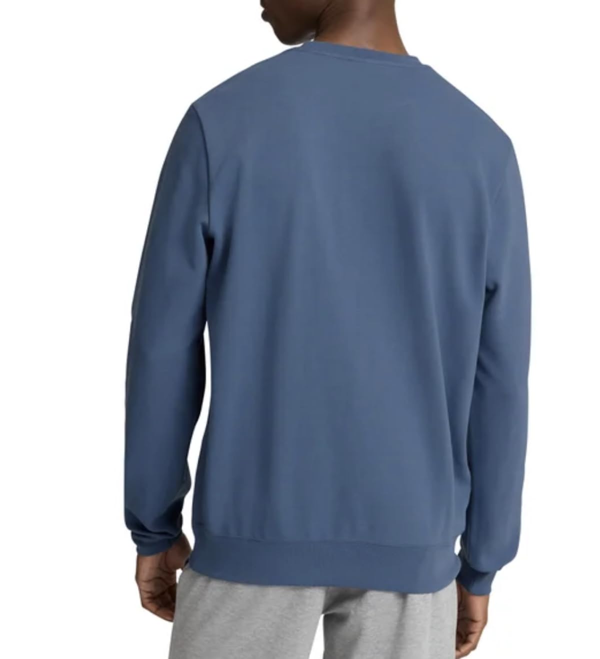 Puma Men's Long Sleeve Textured Crew Pullover Sweatshirt (US, Alpha, Large, Regular, Regular, Blue)