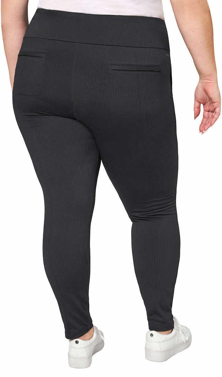 Mondetta Womens Midweight High Rise Jacquard Knit Legging (US, Alpha, XX-Large, Regular, Regular, Black/Gray)