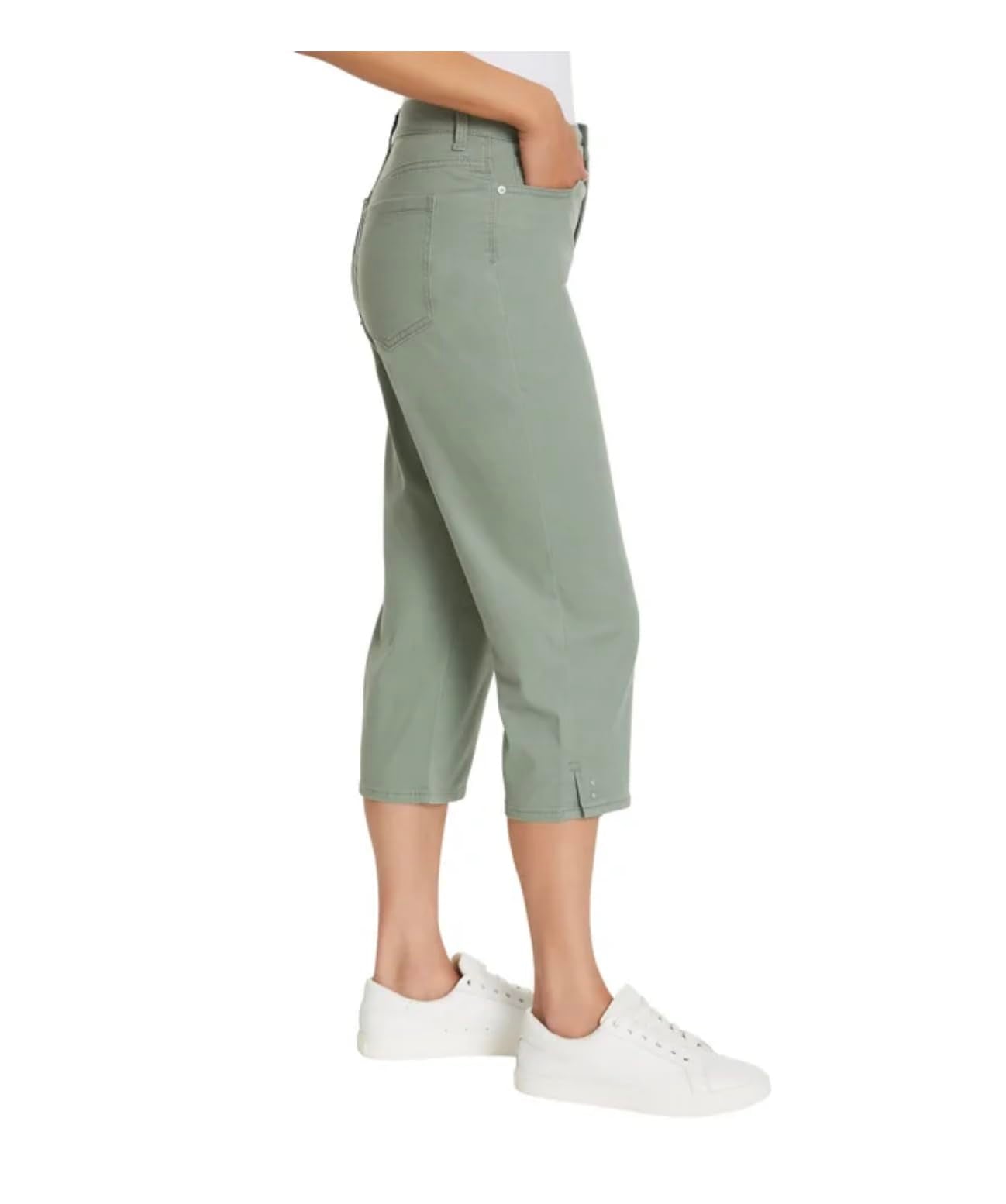 Gloria Vanderbilt Women's Amanda High Waisted 5 Pocket Capri Pant (US, Numeric, 10, Regular, Regular, Green)