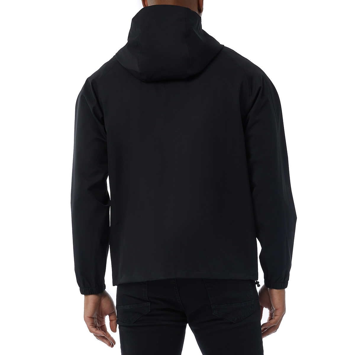 32 Degrees Unisex Rain Jacket, Black, Men's Medium/Women's Large