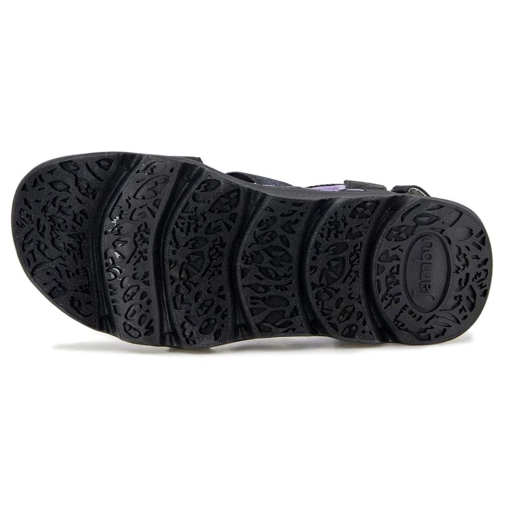 Jambu Women's Bay Encore Water Ready Flat Sandal, Black/Lavender, 10