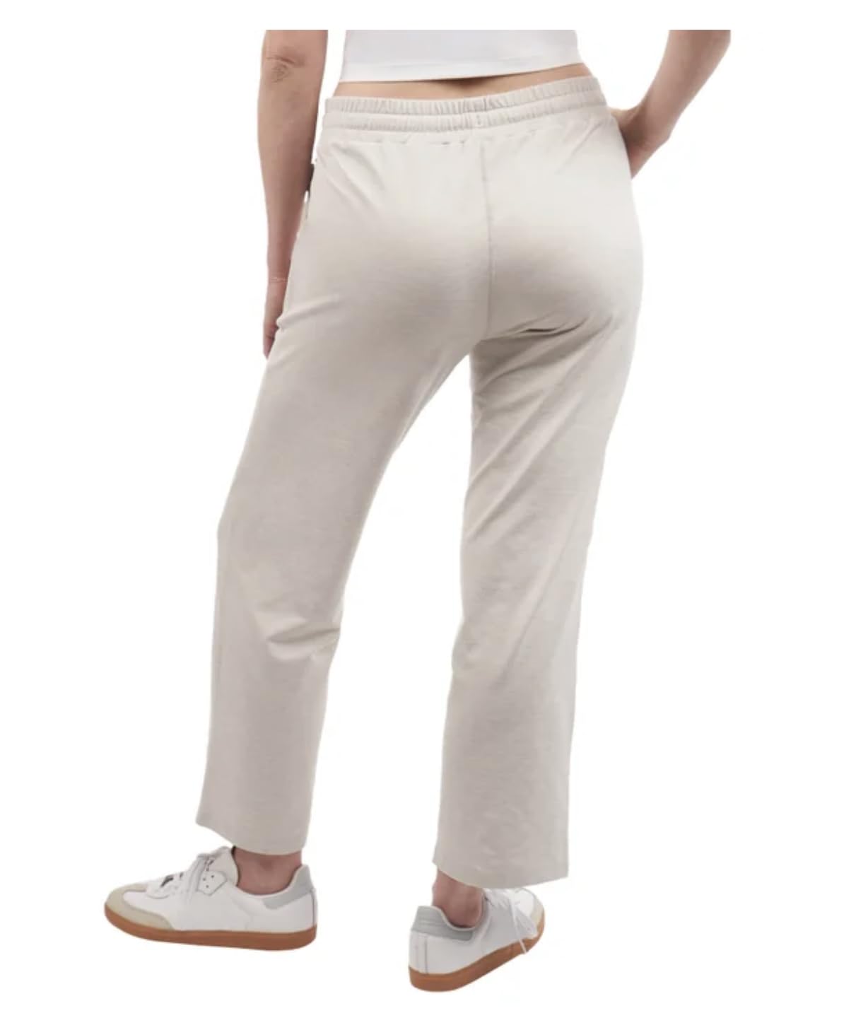 KIRKLAND Signature Women's Pull-On Lightweight Crop Pant with Pockets (US, Alpha, XX-Large, Regular, Regular, Cream)