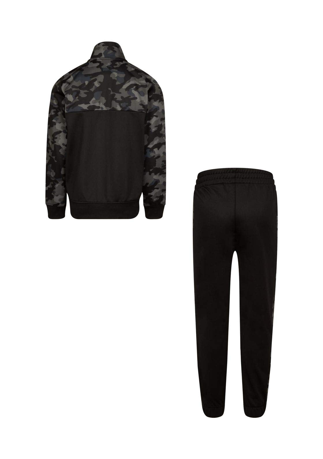 Nike Boy`s Therma Dri Fit Jacket & Pants 2 Piece Set (Black(76H109-023)/Camo, 5)