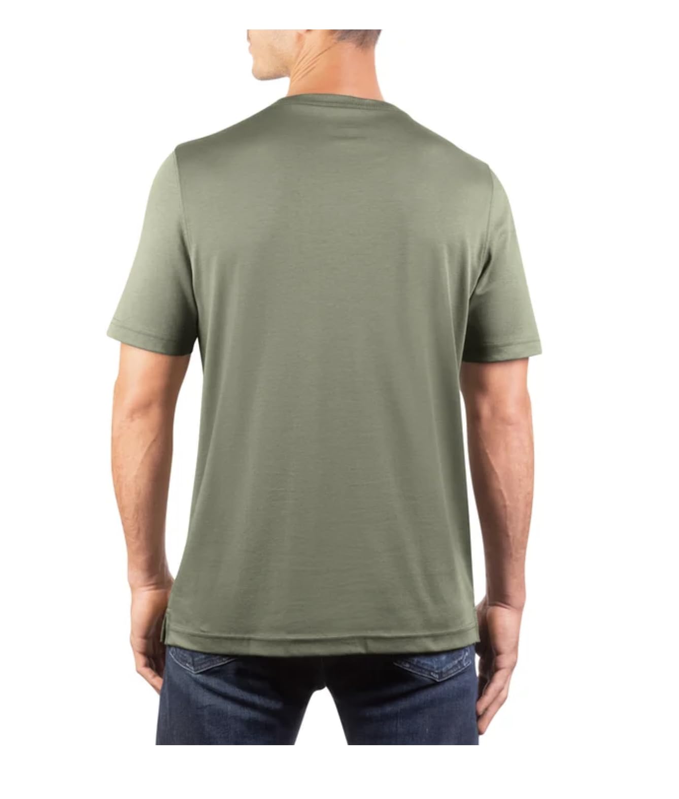 KIRKLAND Signature Men's Short Sleeve Pima Cotton Tee Shirt (US, Alpha, Medium, Regular, Regular, Green)