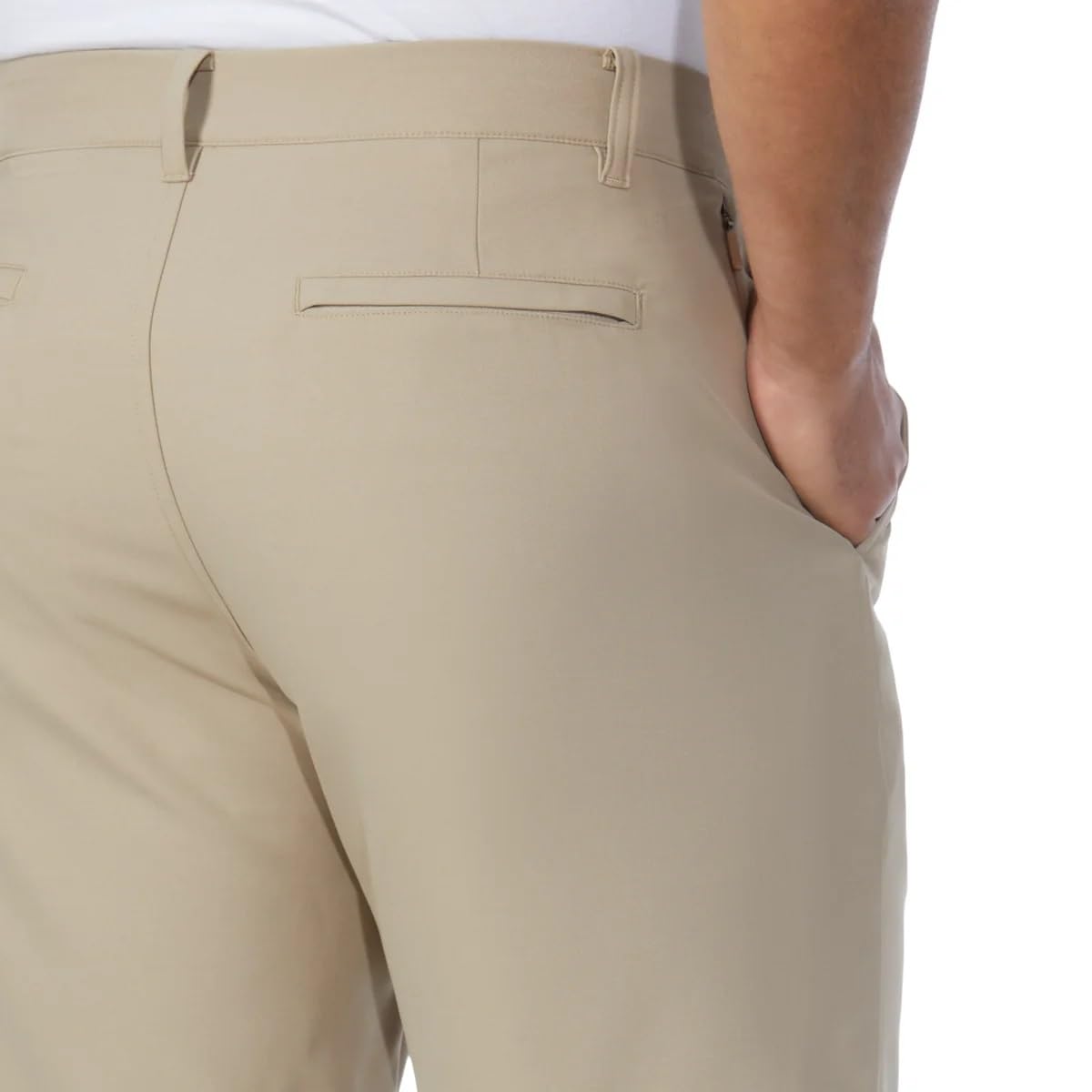 Kirkland Signature Men�s Performance Short - Classic-Fit Stretch Shorts (Tan, 32)