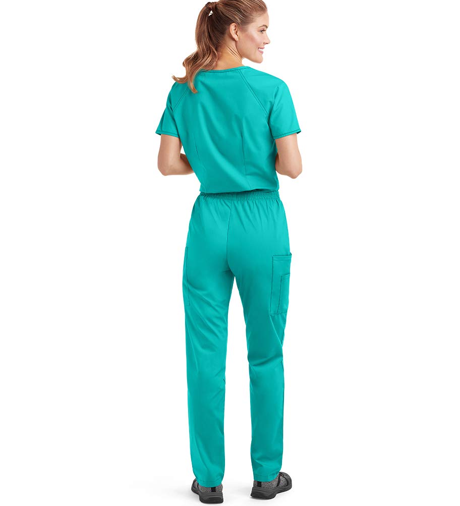 Strictly Scrubs Women’s Classic Scrub Set – Includes Mock Wrap Top and Pant (Medium, Turquoise)