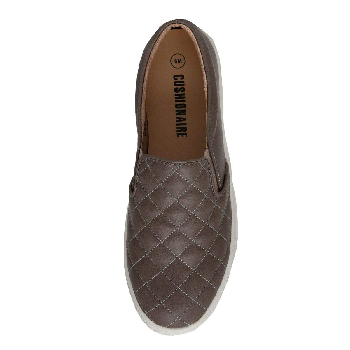 CUSHIONAIRE Women's Reena Comfort Quilted Sneaker, Natural, 8W