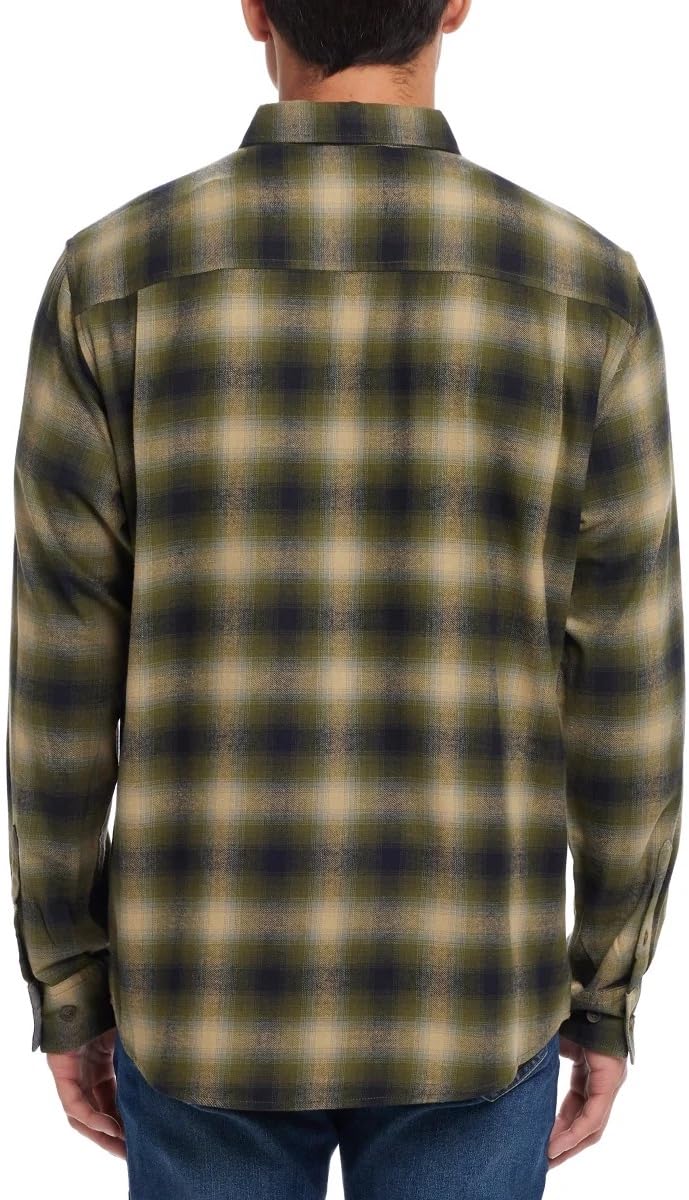 Weatherproof Vintage Men's Classic Long Sleeve Plaid Flannel Button DownGreen, S