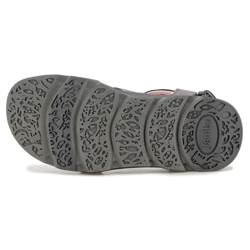 Jambu Women's Bay Encore Water Ready Flat Sandal, Charcoal/Rose, 10
