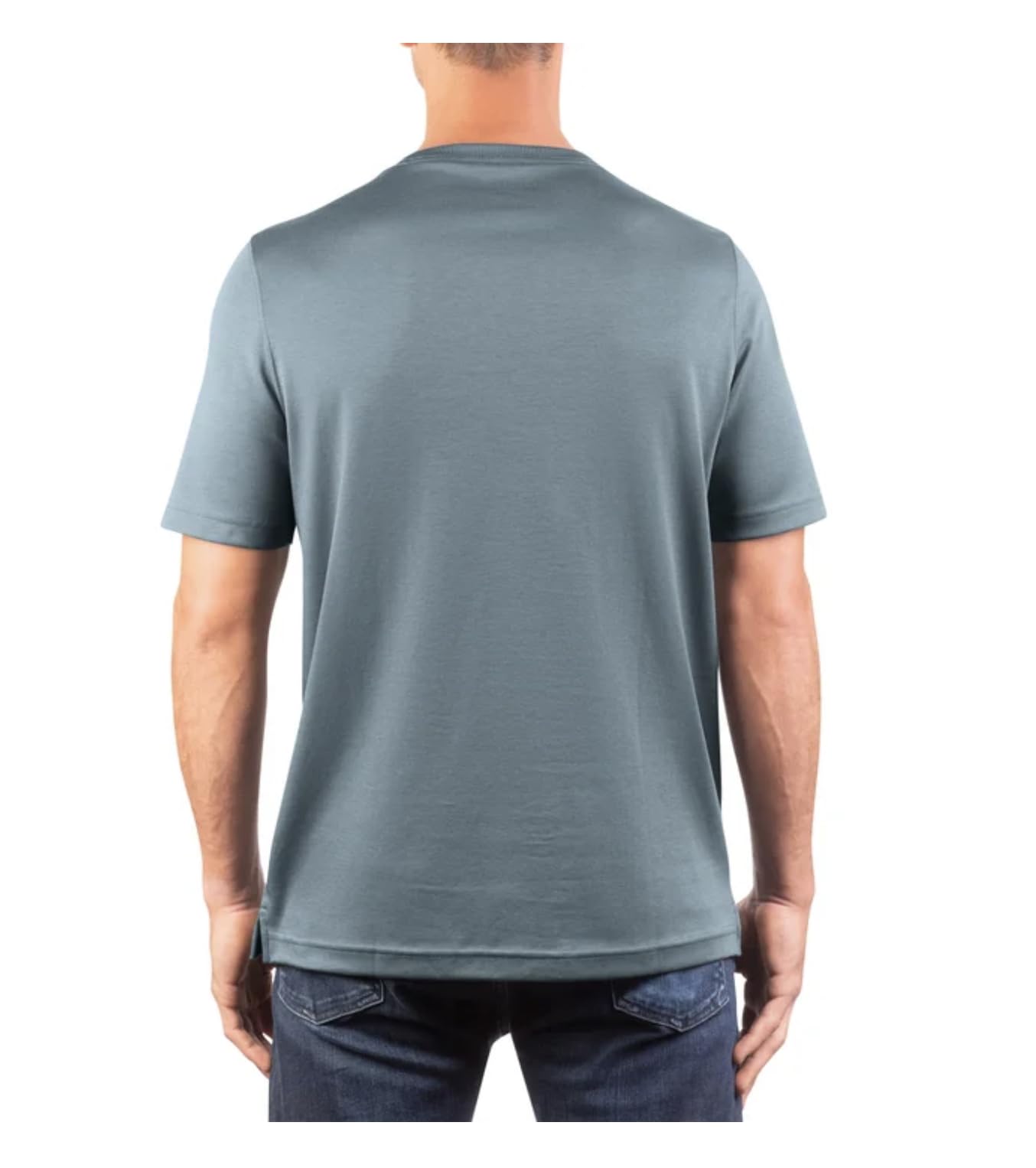 KIRKLAND Signature Men's Short Sleeve Pima Cotton Tee Shirt (US, Alpha, Small, Regular, Regular, Gray)