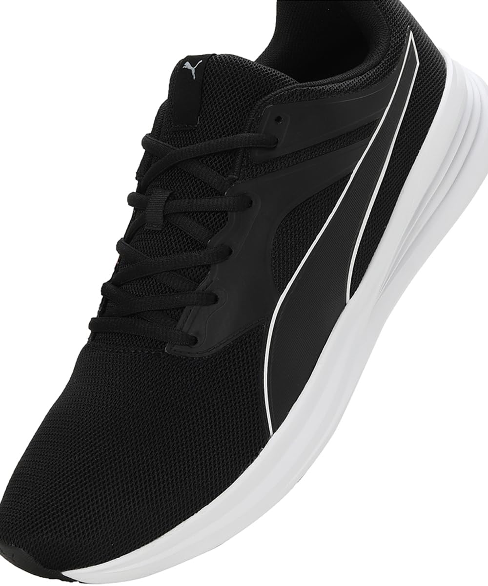 PUMA Unisex Running Shoe, Black White, 10 US Men