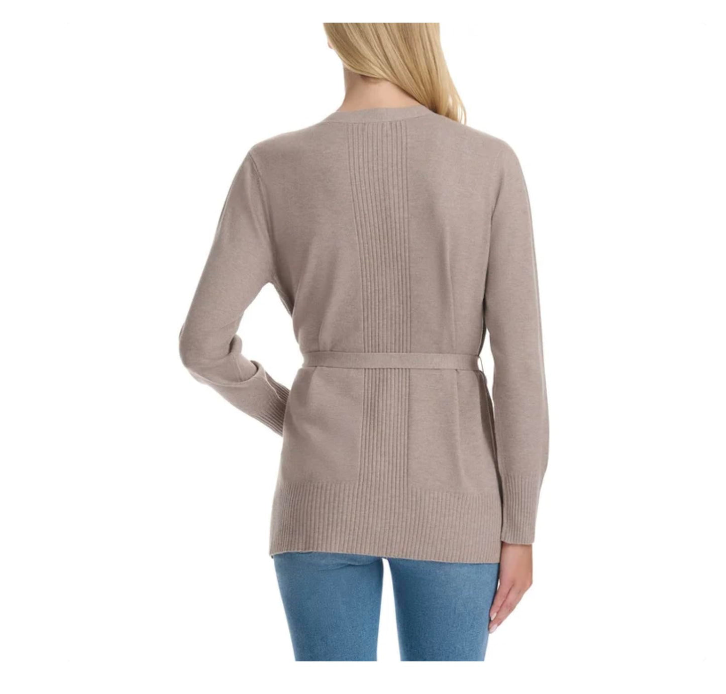 Splendid Women's Belted Button Front Long Sleeve Cardigan with Pockets (US, Alpha, X-Large, Regular, Regular, Taupe)