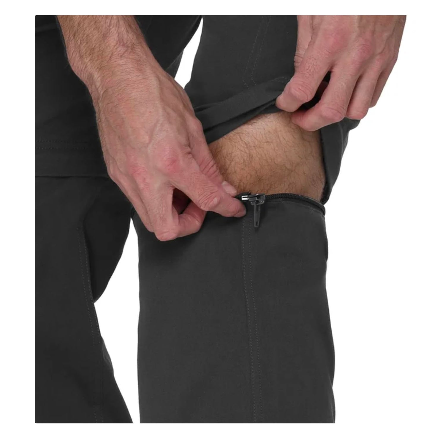 The B.C. Clothing Co. Men's Belted Stretch Convertible Cargo Pant, Pants Convert to Shorts (US, Waist Inseam, X-Large, 32, Regular, Regular, Gray)