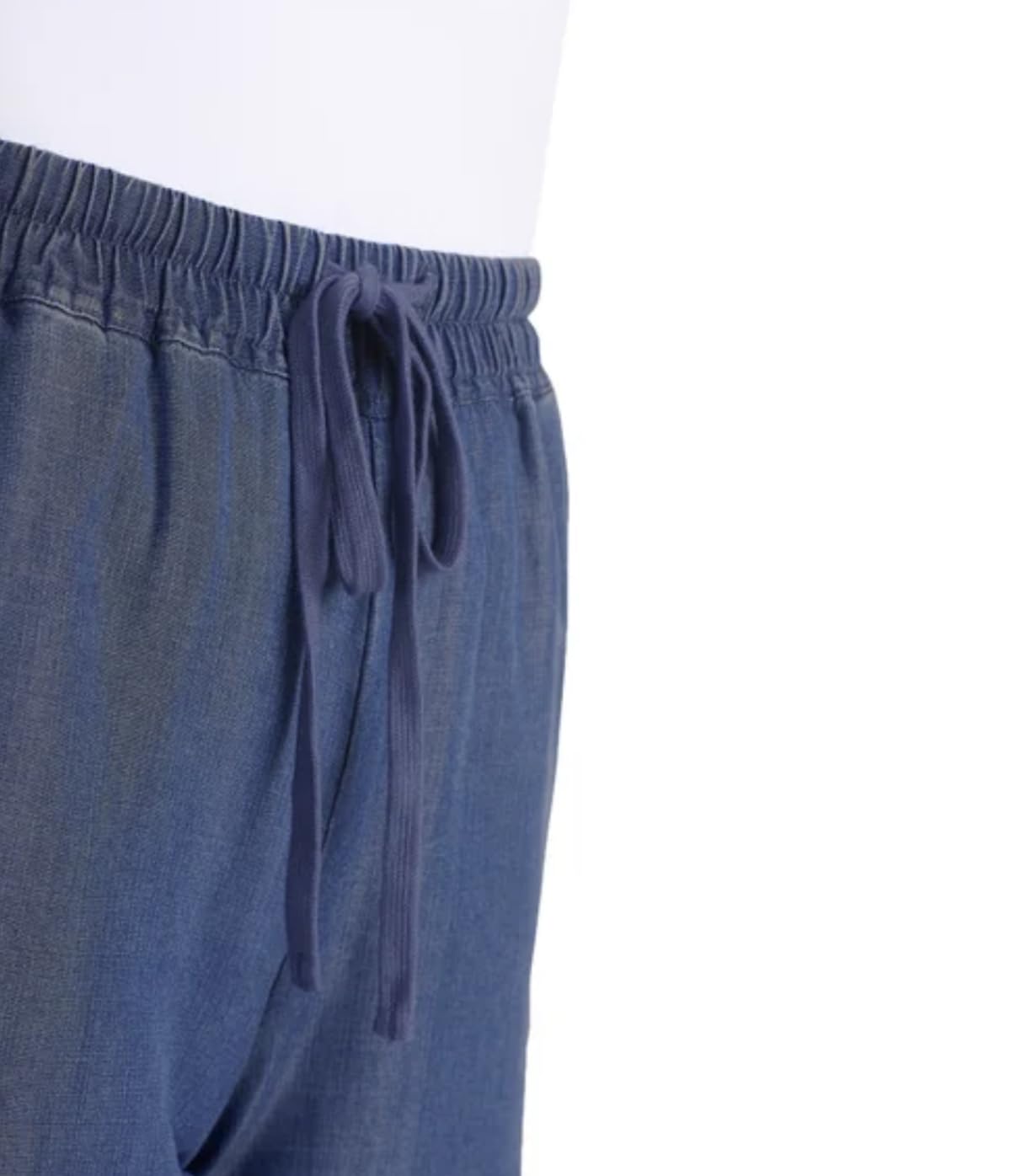 Hilary Radley Women's Pull-On Tencel Short with Pockets (US, Alpha, X-Large, Regular, Regular, Dark Blue (Medium Blue Denim))