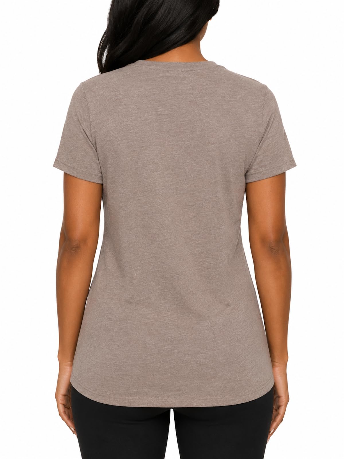 Felina Women's Short Sleeve V-Neck Slub Tee Shirt (US, Alpha, XX-Large, Regular, Regular, Taupe)