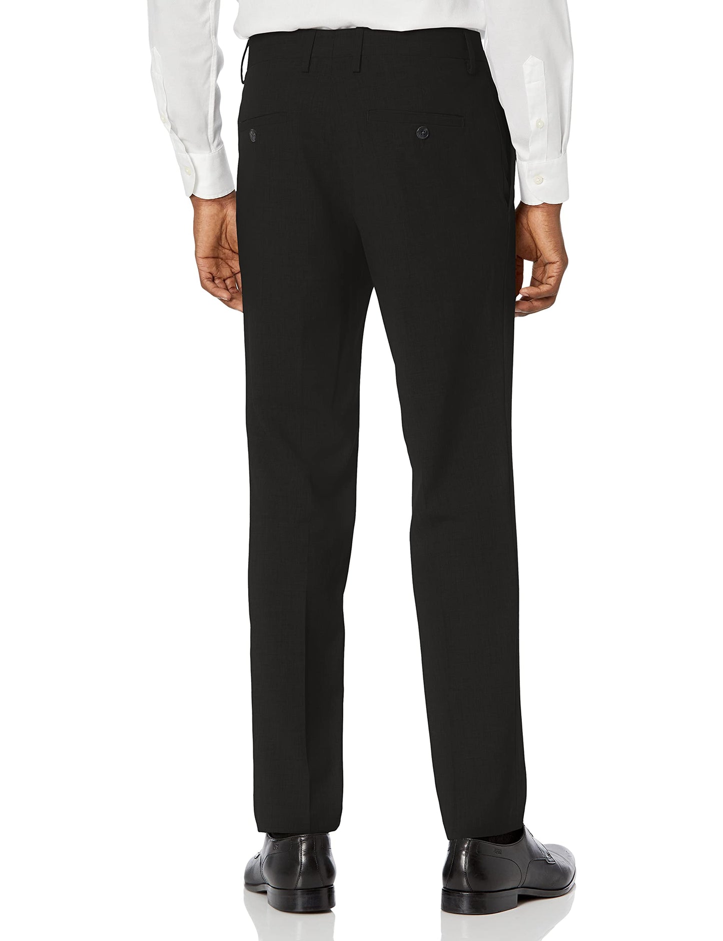 Kenneth Cole REACTION mens 4-way Stretch Slim Fit Dress Pants Black 32W x 32L US