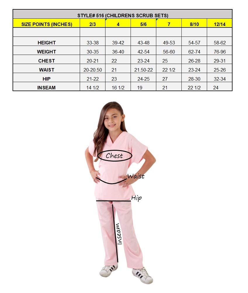 Natural Uniforms Childrens Scrub Set-Soft Touch-Role Play Costume Set Ceil 12/14