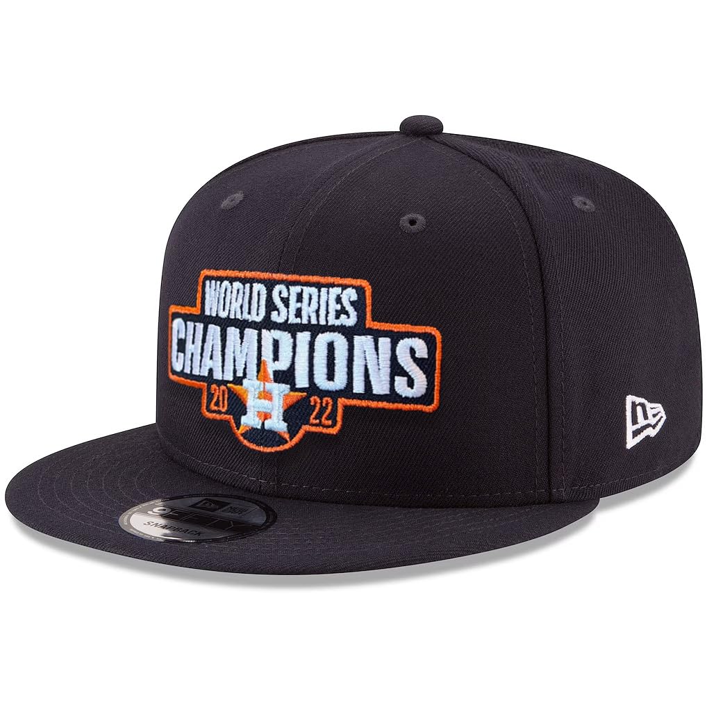 New Era Houston Astros 9FIFTY 2022 World Series Champions Snapback Cap, Adjustable Hat Navy Blue