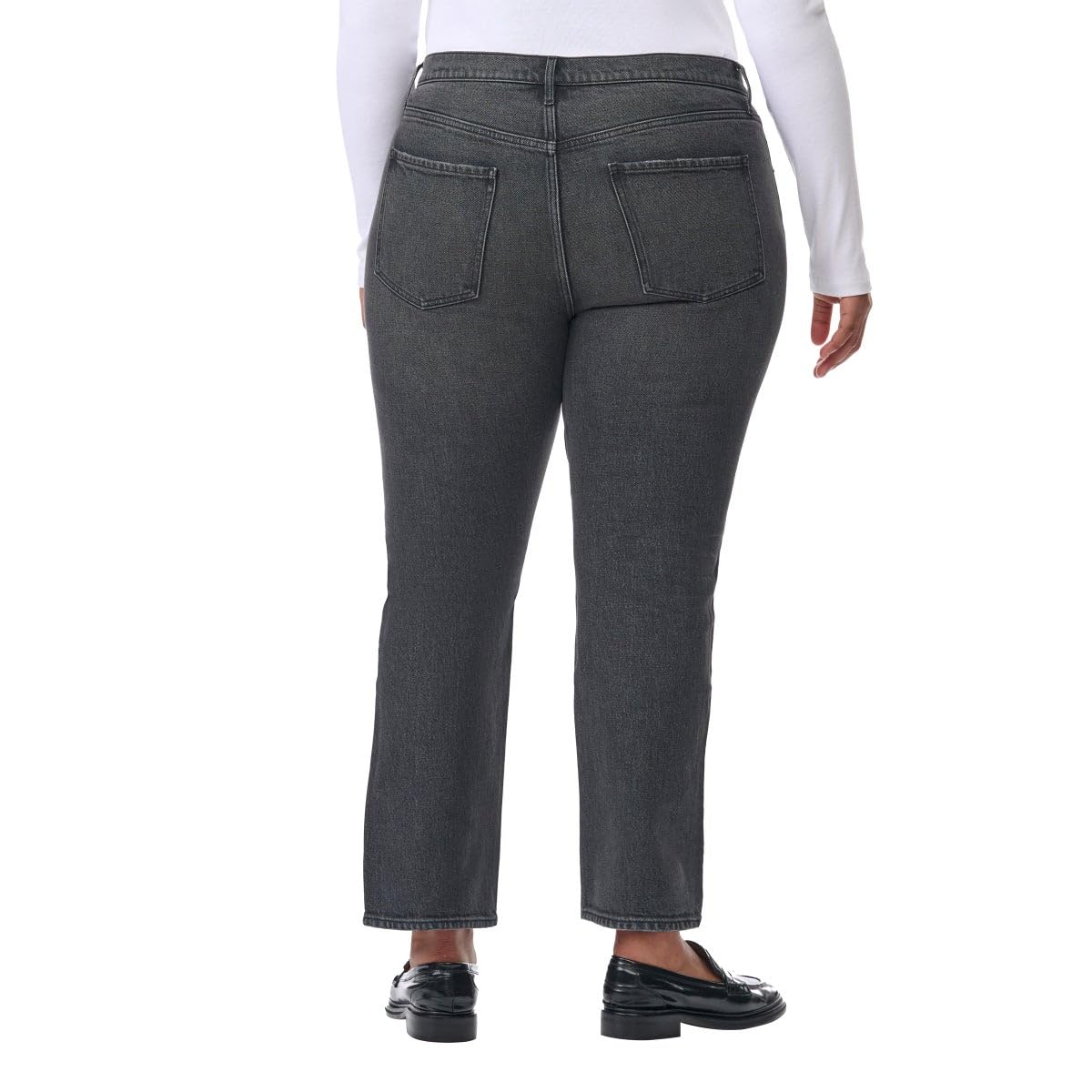 Kirkland Signature Women's High-Rise Straight Leg Jean (Black, 14x28)