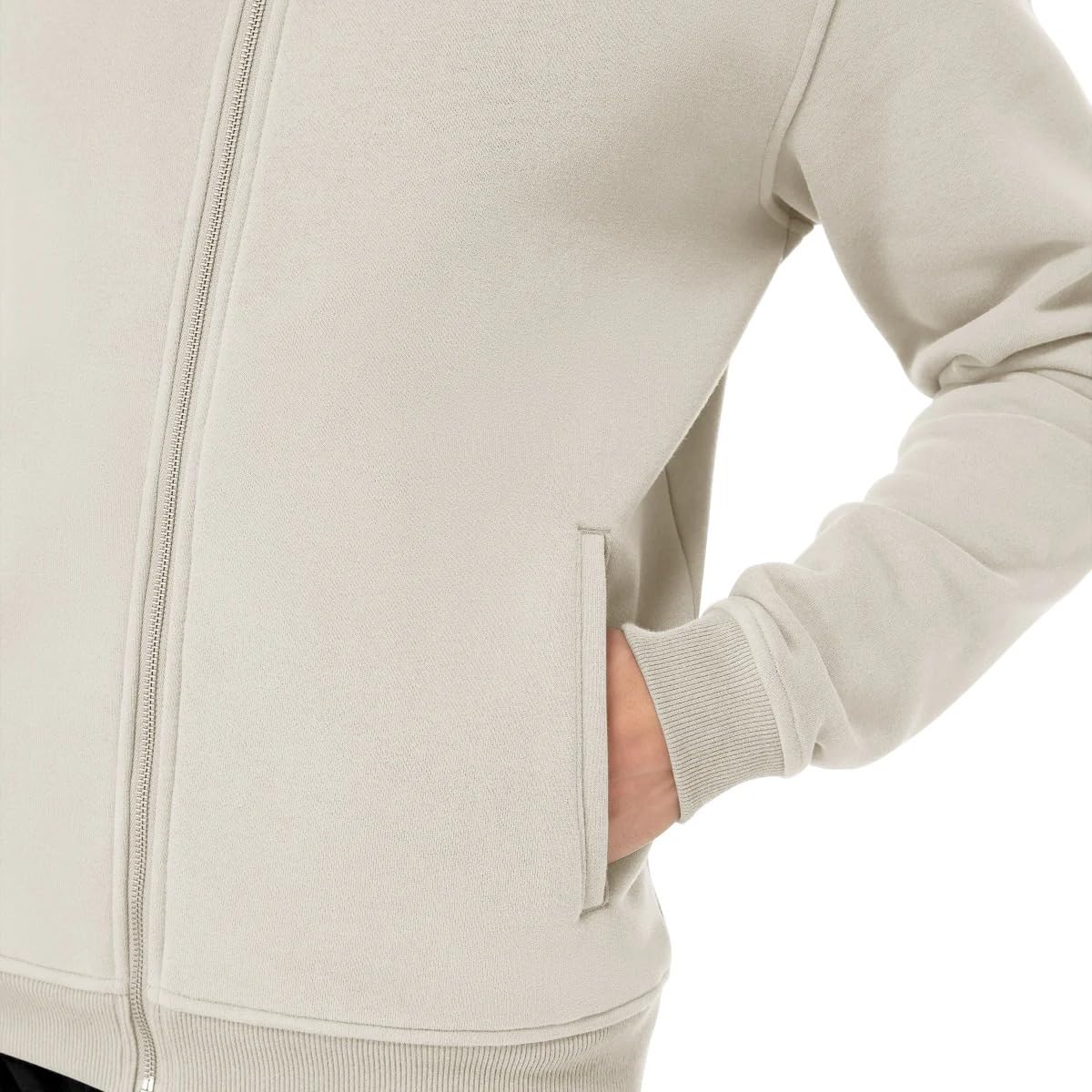 KIRKLAND Signature Men’s Heavyweight Full Zip Hoodie (White, XX-Large)
