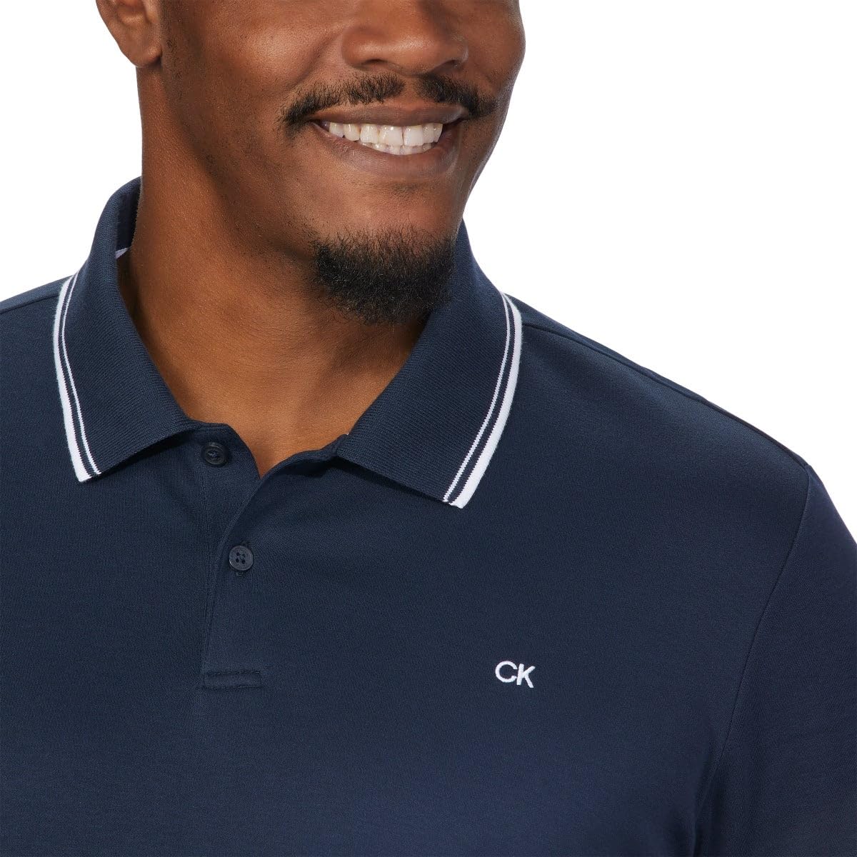 Calvin Klein Men's Polo (Blue,Small)
