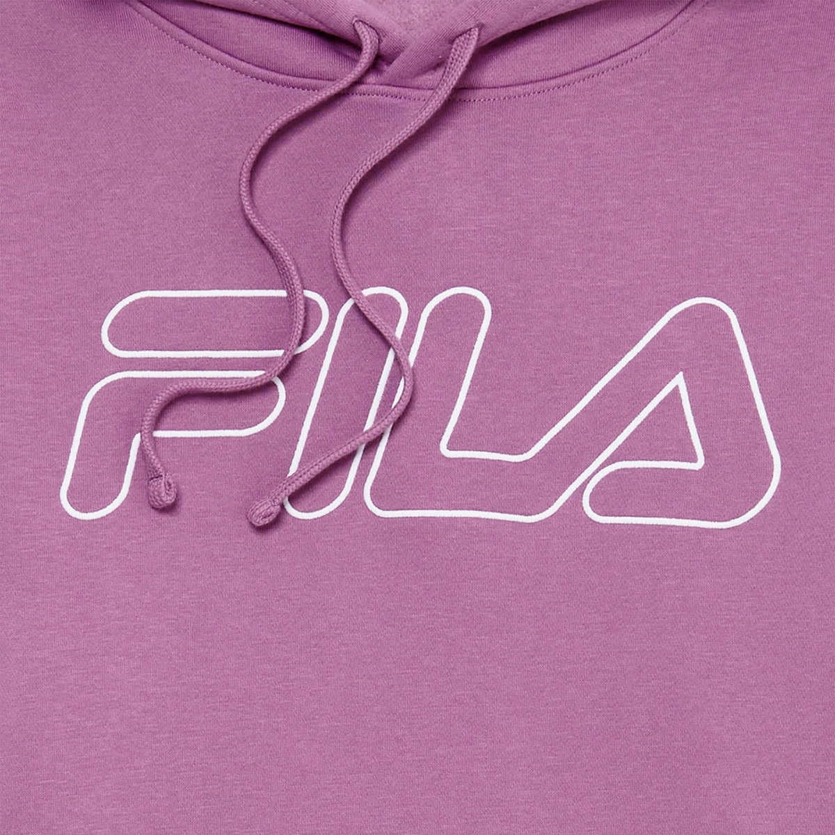 Fila Womens Midweight Fleece Pullover Logo Hoodie (XX-Large, Regular, Mulberry)