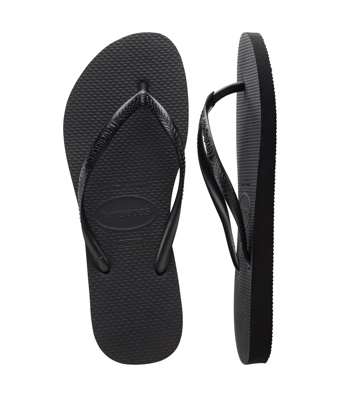Havaianas Girls Slim (Toddler/Little Big Kid) Flip-Flop, Black, 2