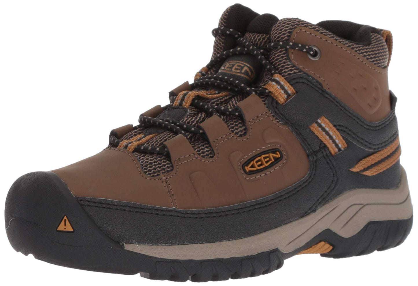 KEEN unisex child Targhee Mid Height Waterproof Hiking Boot, Dark Earth/Golden Brown, 9 Little Kid US