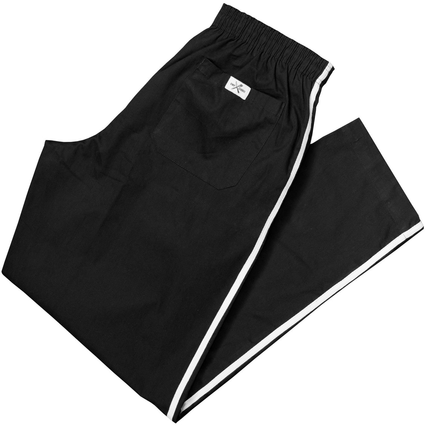Chef Code Chef Pants, Classic Baggy with Elastic Waist and Drawstring CC254 (2XL, Black)