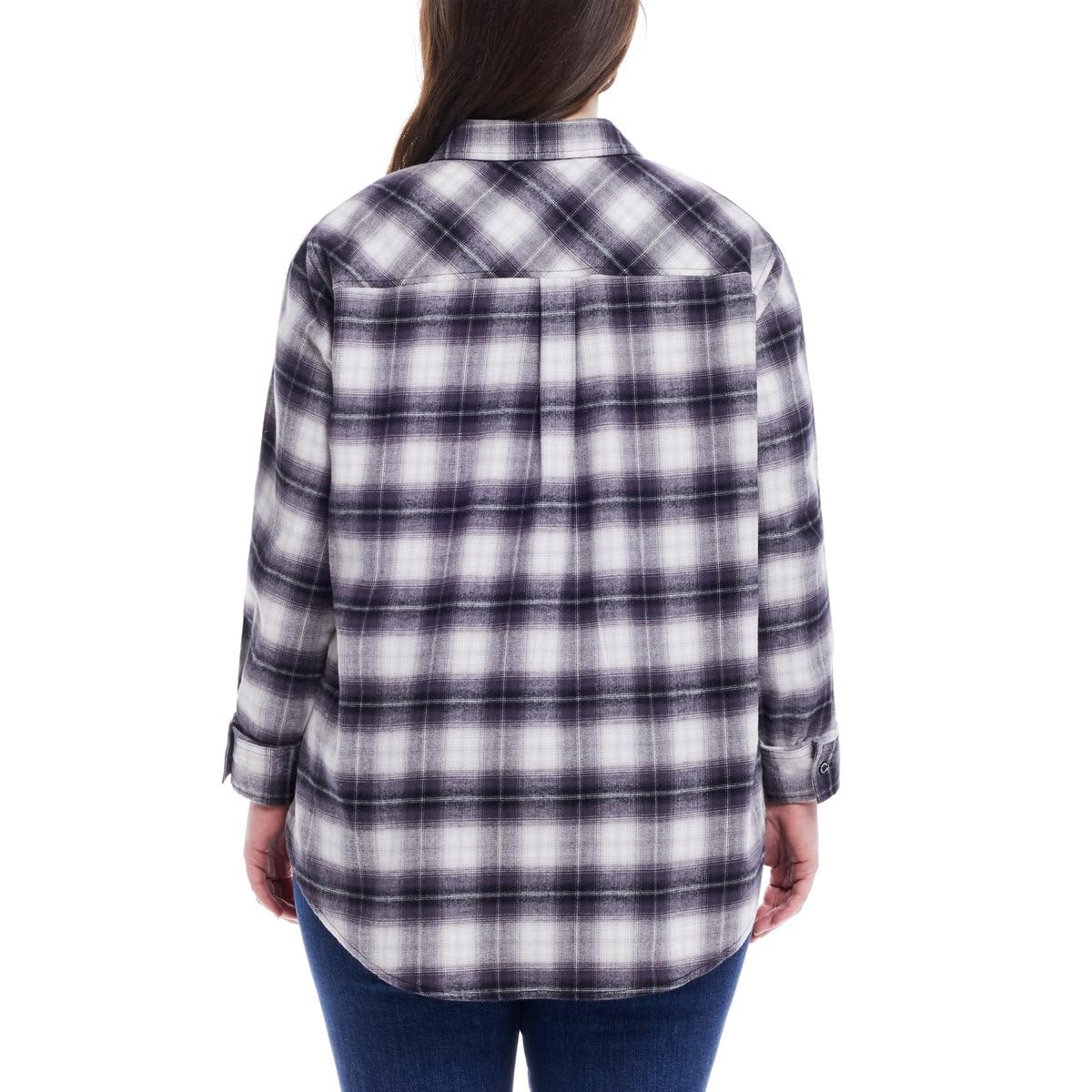 Weatherproof Vintage Women's Classic-Fit Long-Sleeve Flannel Shirt Black, XL)