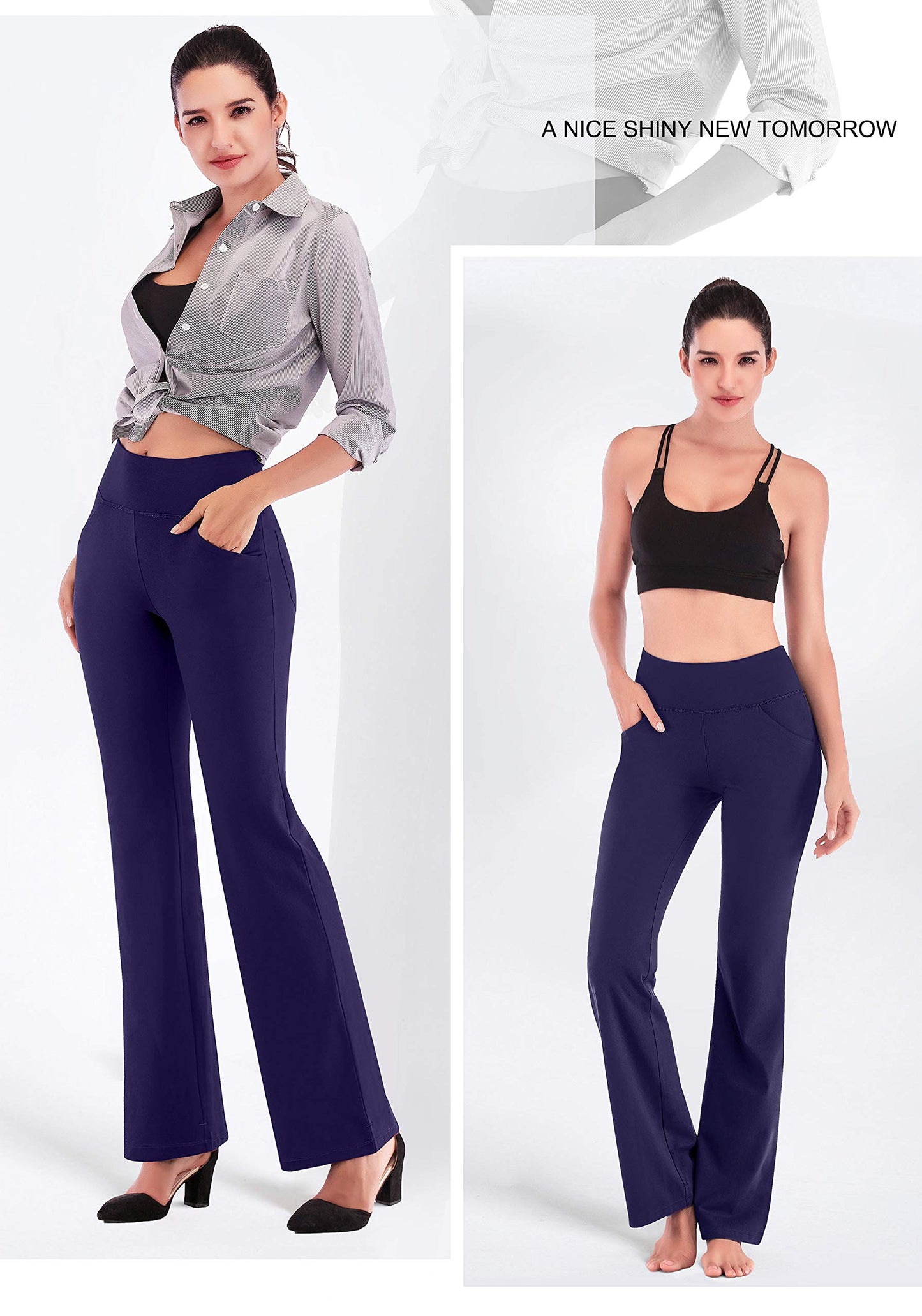 IUGA Bootcut Yoga Pants with Pockets for Women Wide Leg Pants High Waist XL