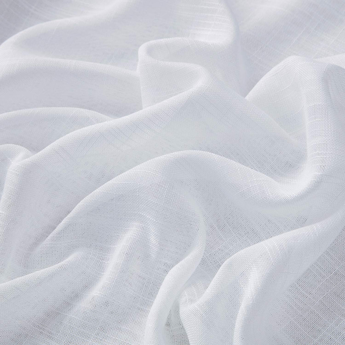 HLC.ME Abbey Faux Linen Textured Semi Sheer Privacy Sun Light Filtering Transparent Window Grommet Long Thick Curtains Drapery Panels for Bedroom & Living Room, 2 Panels (54 W x 108 L, White)
