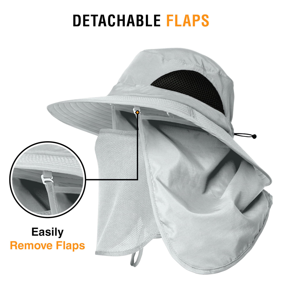 GearTOP Wide Brim Sun Hat Neck Flap, UPF 50+ Boonie Fishing Hat Men & Women