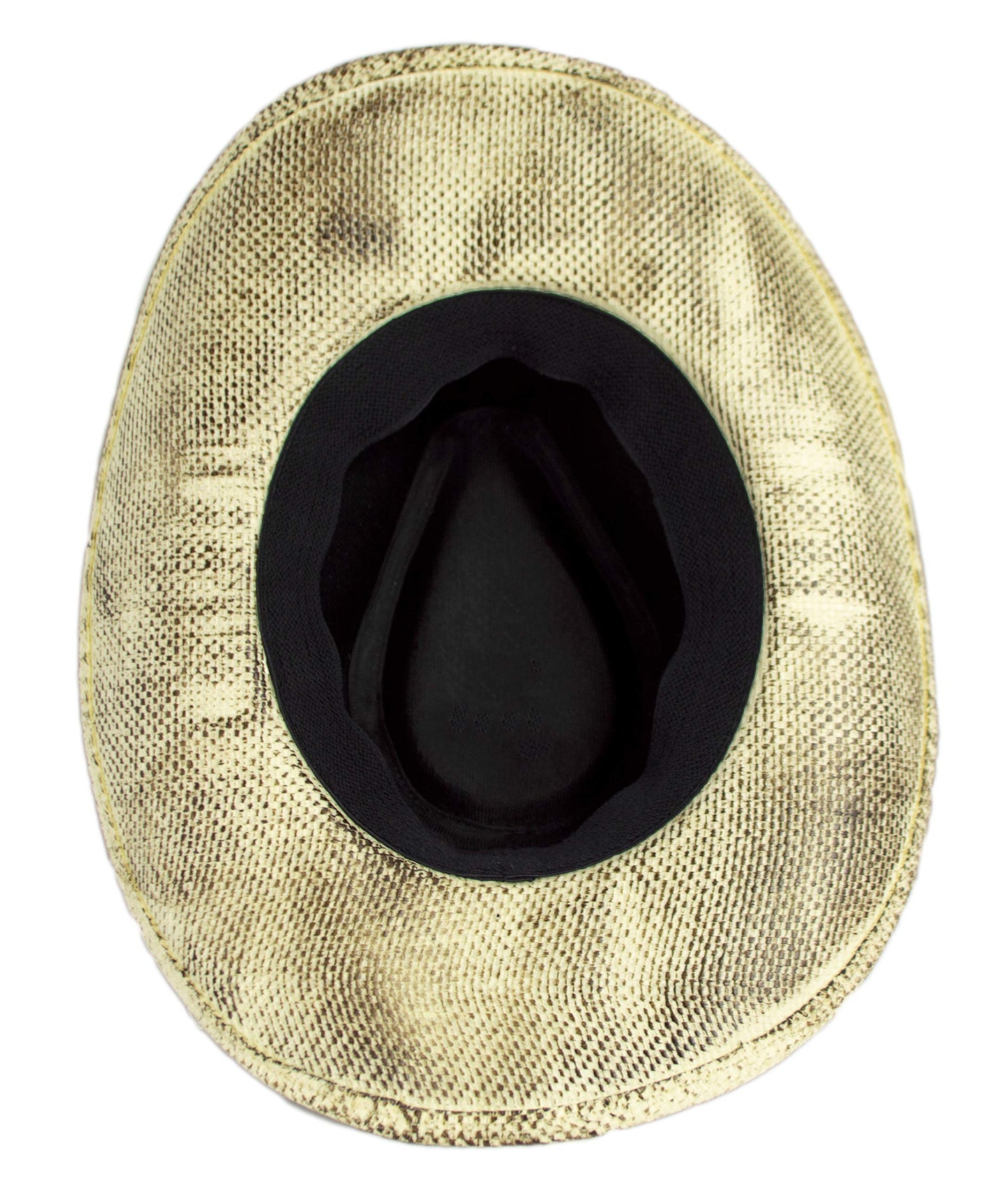 Women's Vintage Tea-Stained USA American Flag Cowboy Hat w/Western Shape-It Brim