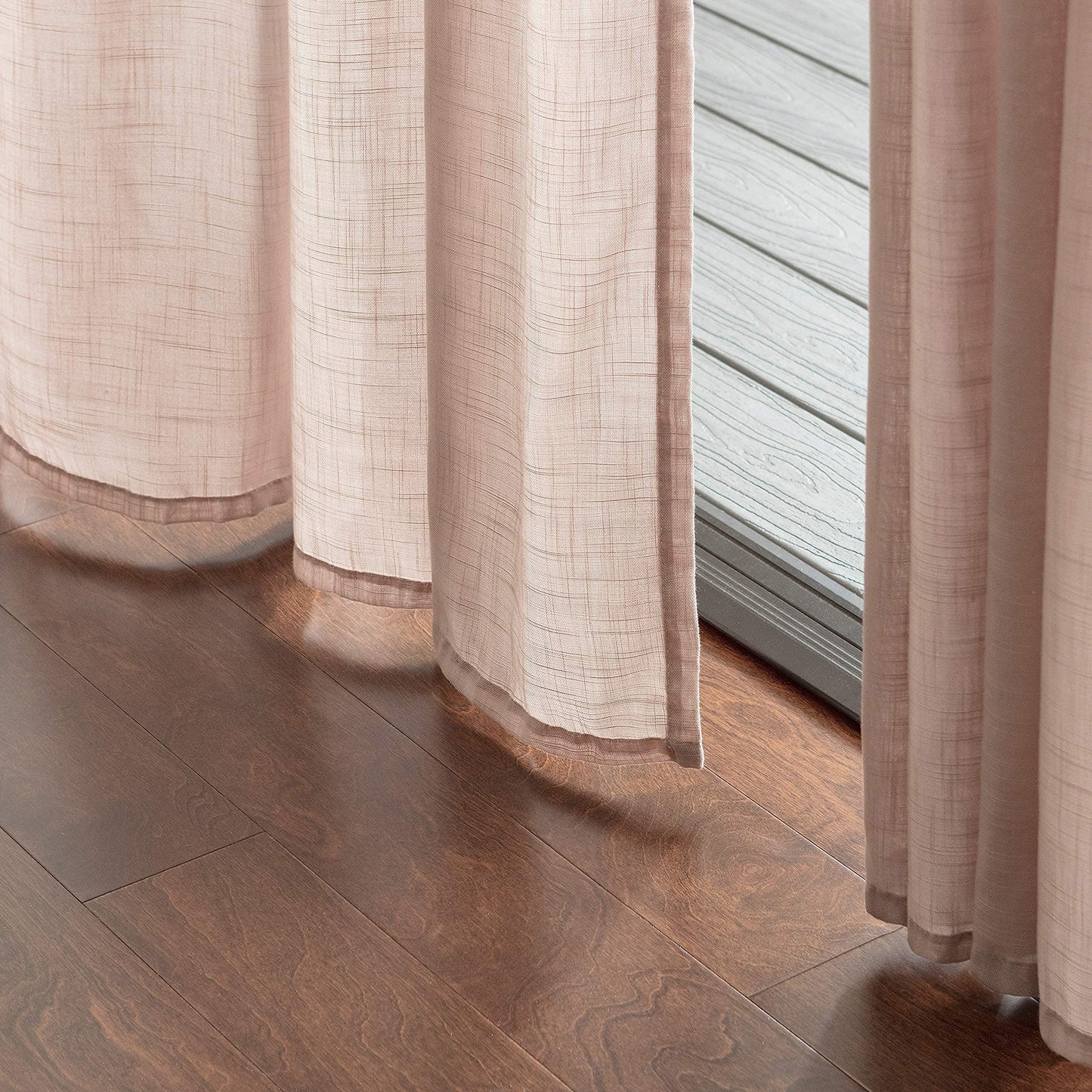 Chanasya Premium 2-Panel Soft Textured Semi Sheer Curtains for Window Living Room Bedroom Kitchen Office - Natural Light Filtering Privacy Window Treatment Drapes - 52 x 108 Inches Long - Tan