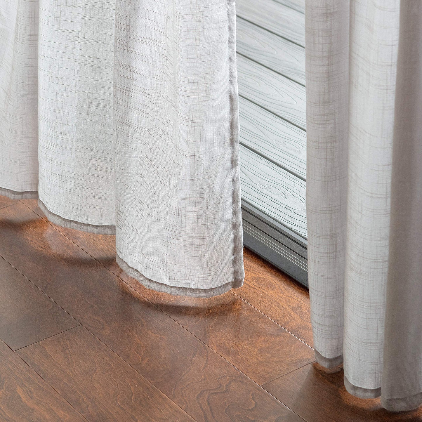Chanasya Premium 2-Panel Soft Textured Semi Sheer Curtains for Window Living Room Bedroom Kitchen Office - Natural Light Filtering Privacy Window Treatment Drapes - 52 x 63 Inches Long - Silver