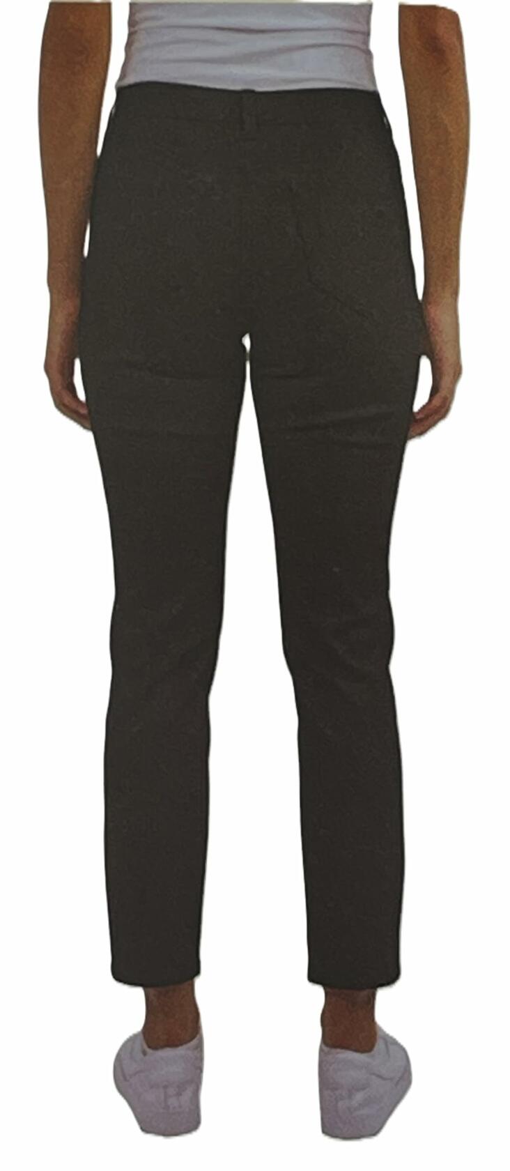 Jachs Girlfriend Women's Straight Leg Ankle Pants, 5-Pocket, Cotton Blend Twill, Stretch (US, Numeric, 8, Regular, Regular, Black)