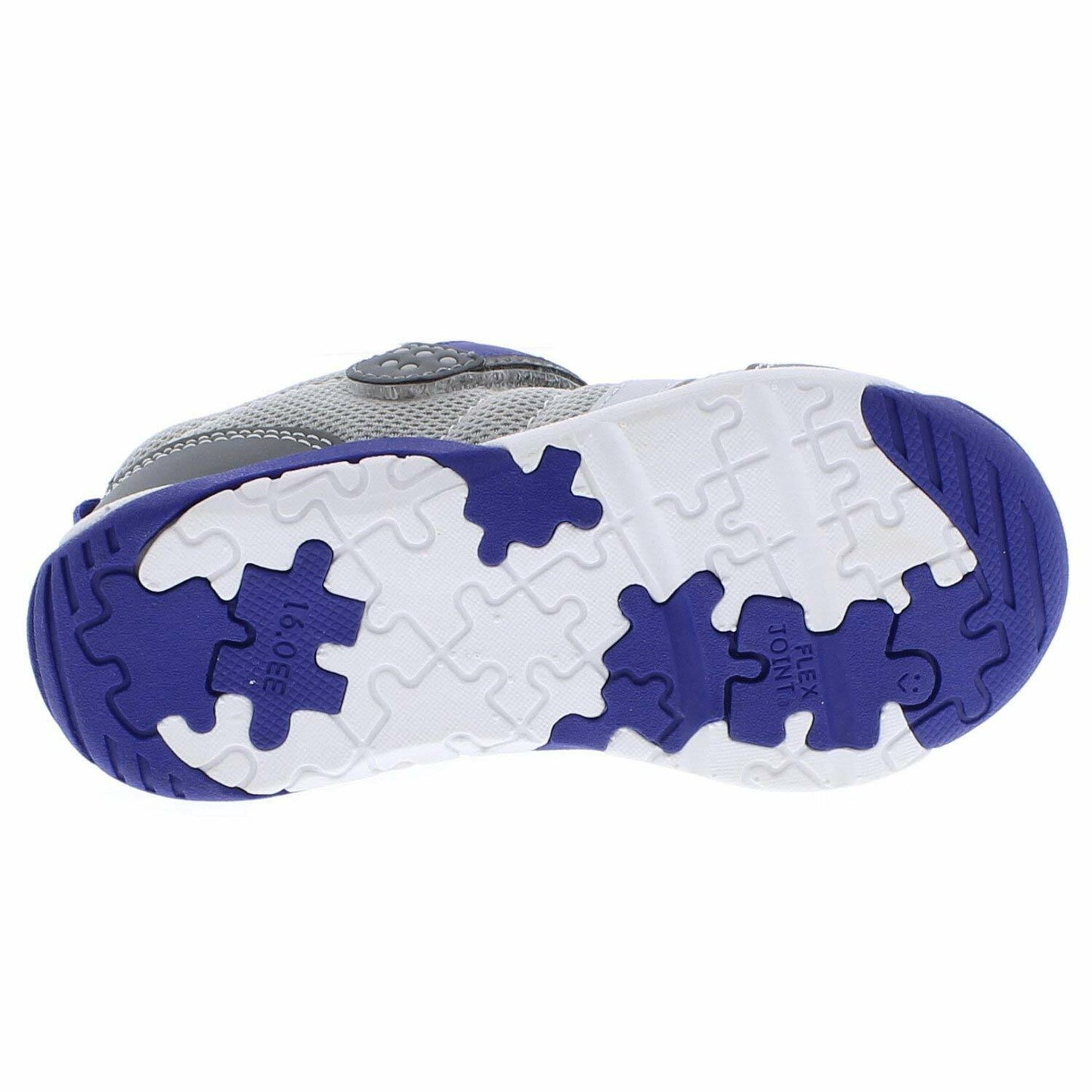 TSUKIHOSHI KAZ Kids Shoes - Strap-Closure Machine-Washable Kids and Toddler Shoes with Wide Toe Box & Slip-Resistant, Non-Marking Outsoles, Gray/Royal - 10 Toddler (1-4 Years)