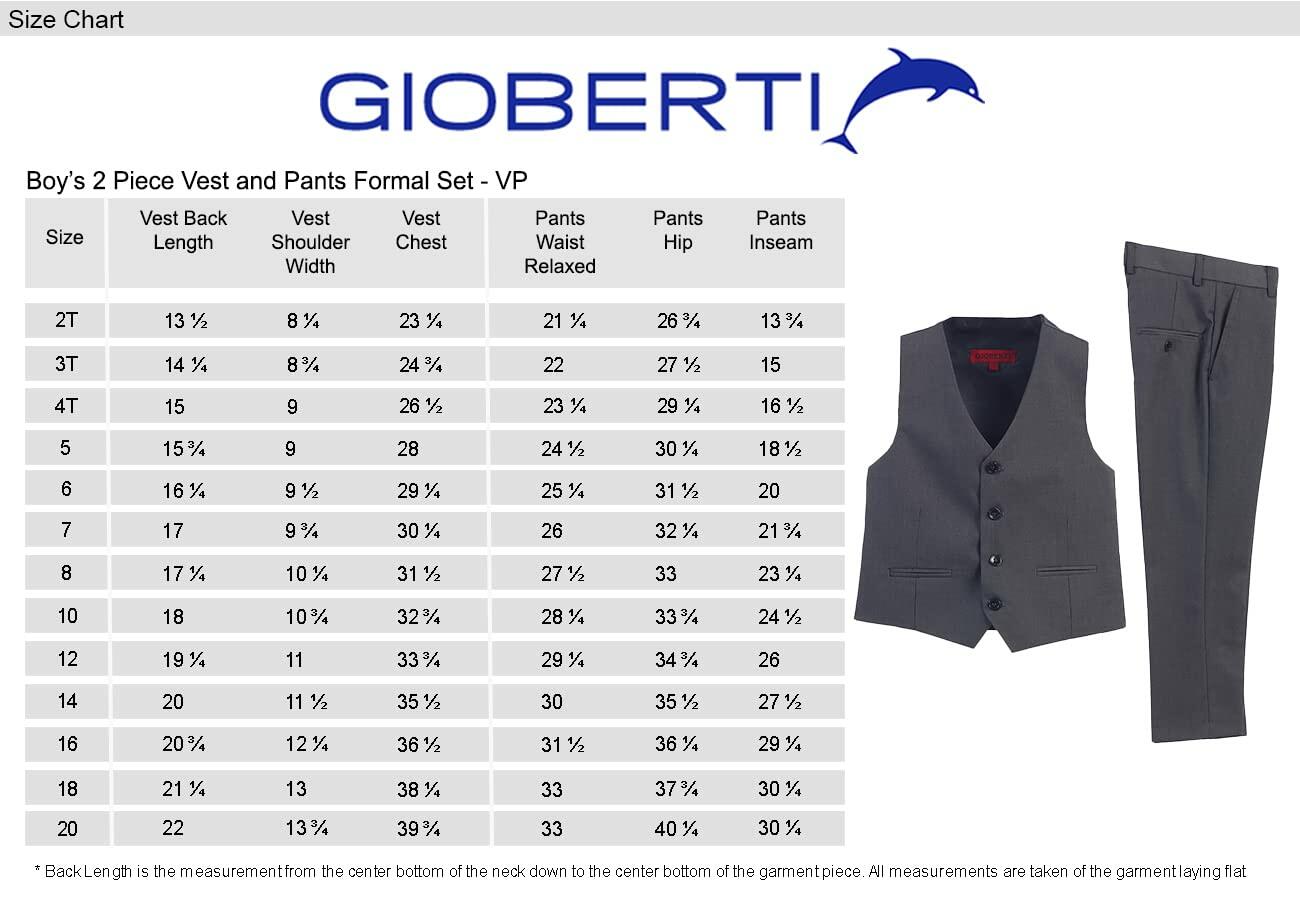 2 Piece Kids Boys Charcoal Vest and Pants Formal Set, 14