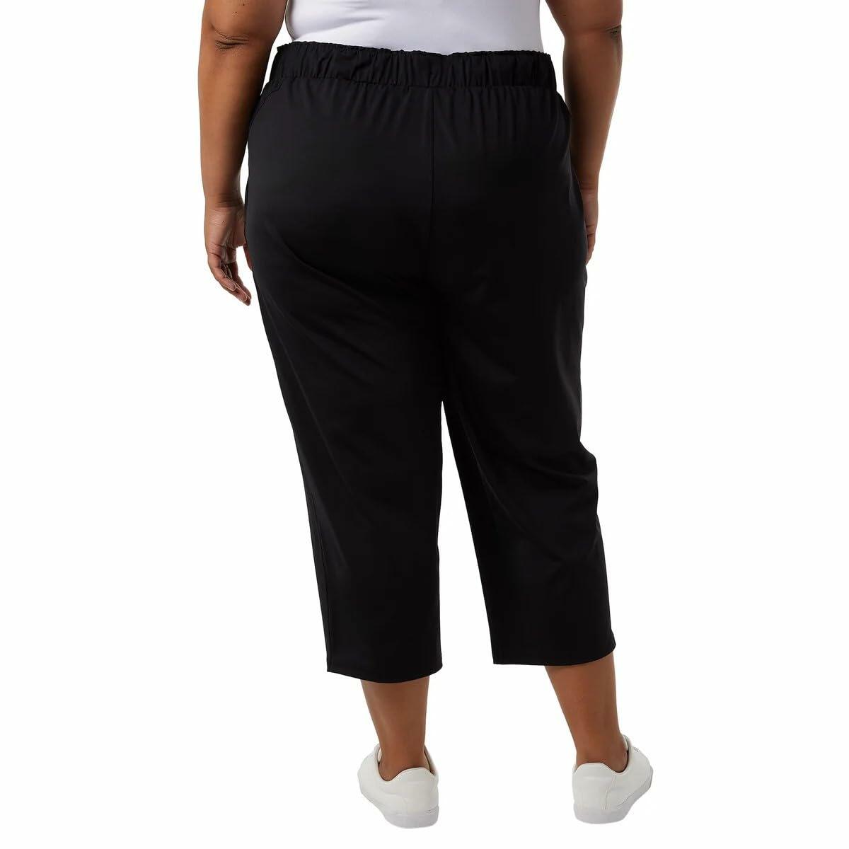 32 Degrees Women Nylon Lux Capri (US, Alpha, Large, Regular, Regular, Black)