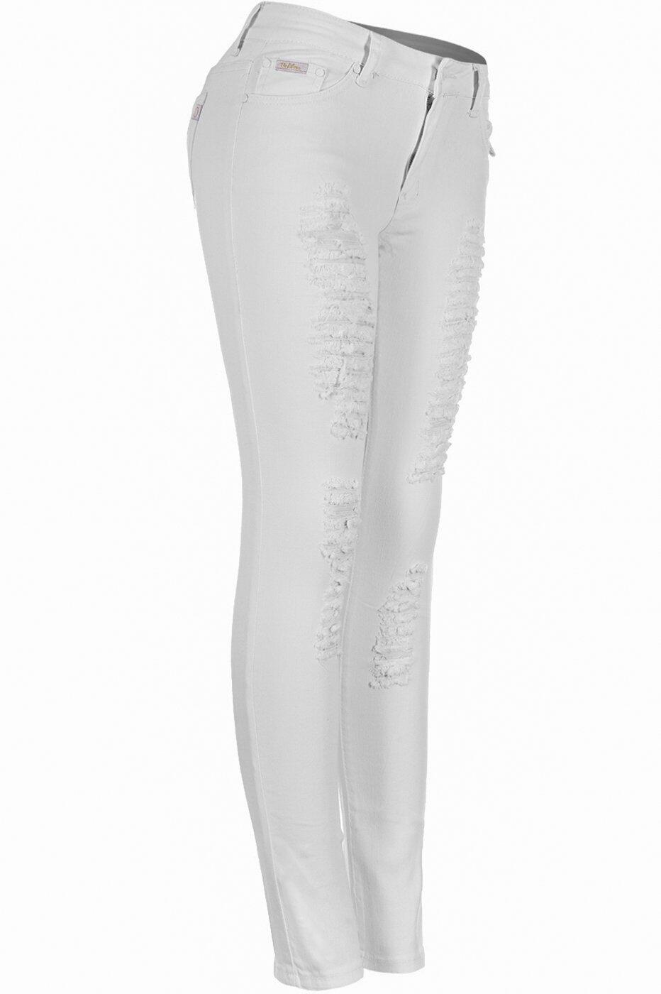 2LUV Women's Distressed Skinny 1a00 Jeans White 15