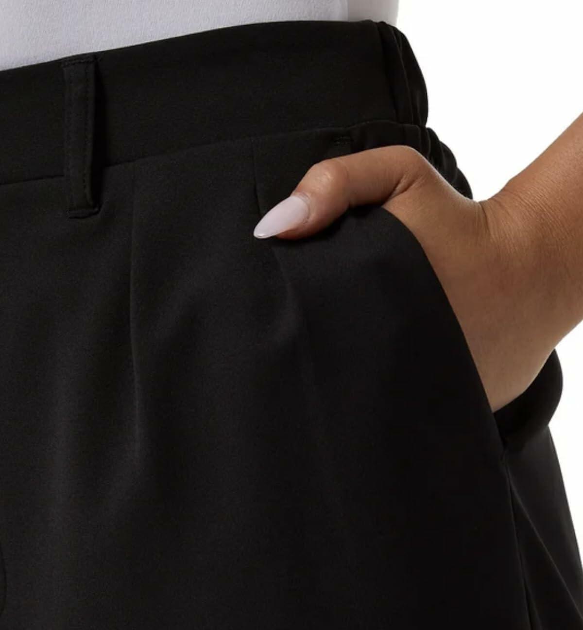 32 Degrees Women Pleated Short (US, Alpha, Small, Regular, Regular, Black)