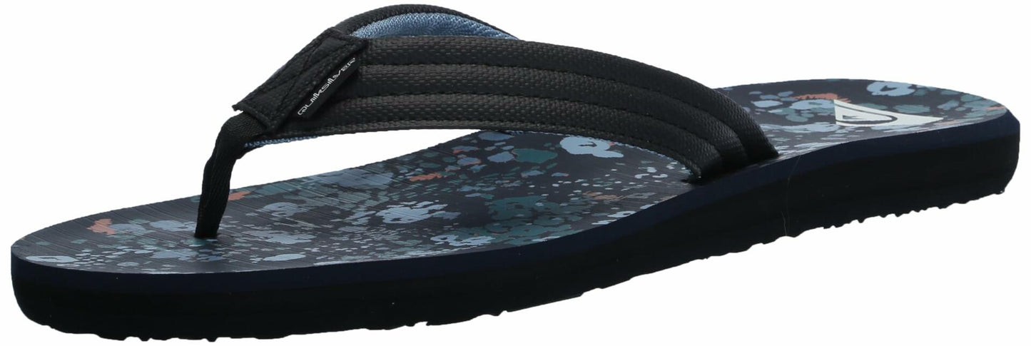 Quiksilver Men's Carver Print 3 Point Flip Flop Athletic Sandal, Blue 8 241, 9
