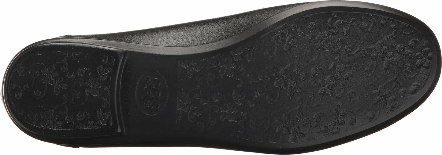 SAS Scenic Comfort Ballet Flat Black 8 WW - Double Wide (D)