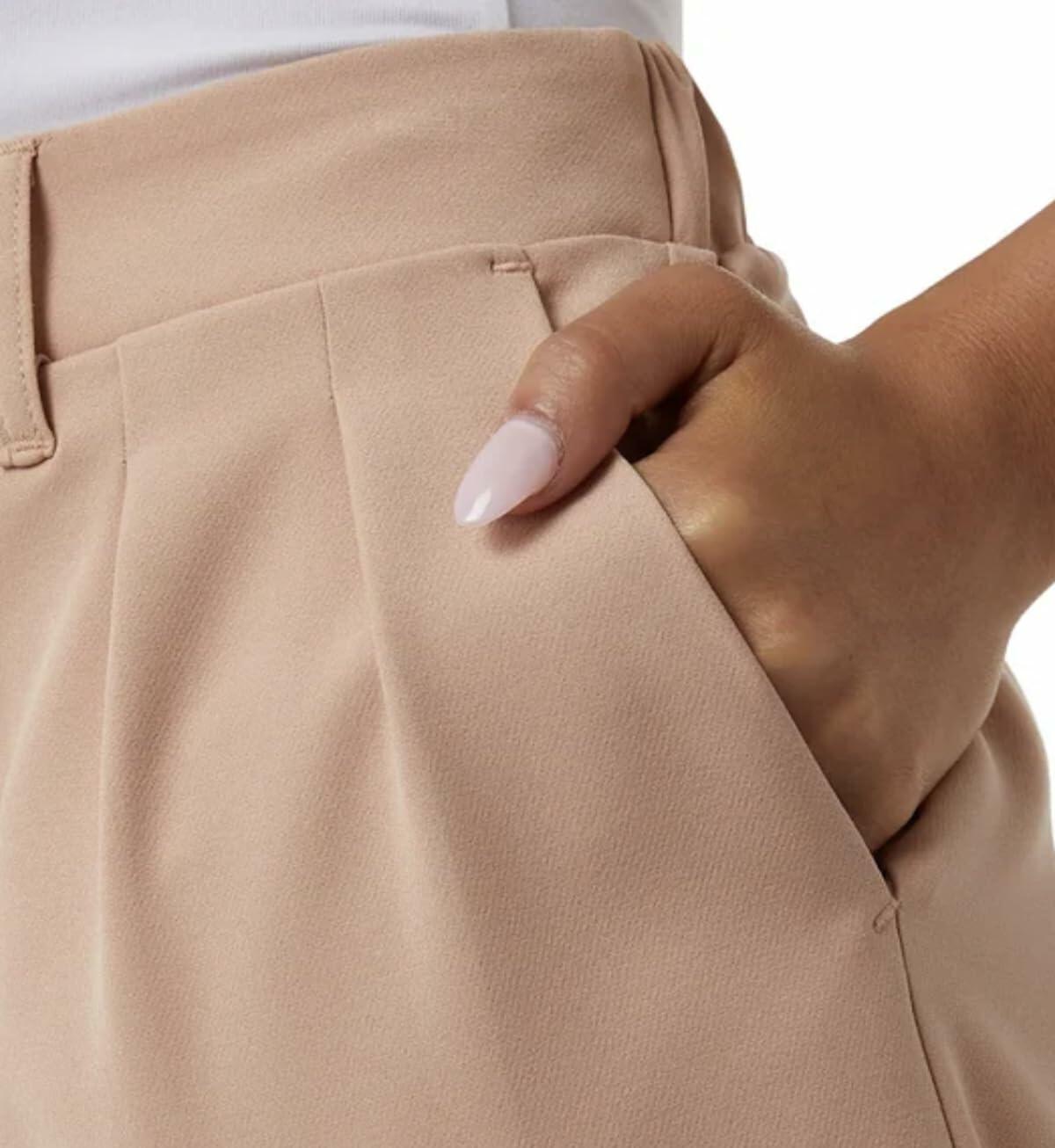 32 Degrees Cool Women's Pull On Pleated Short (US, Alpha, X-Large, Regular, Regular, Washed Coral (Orange))