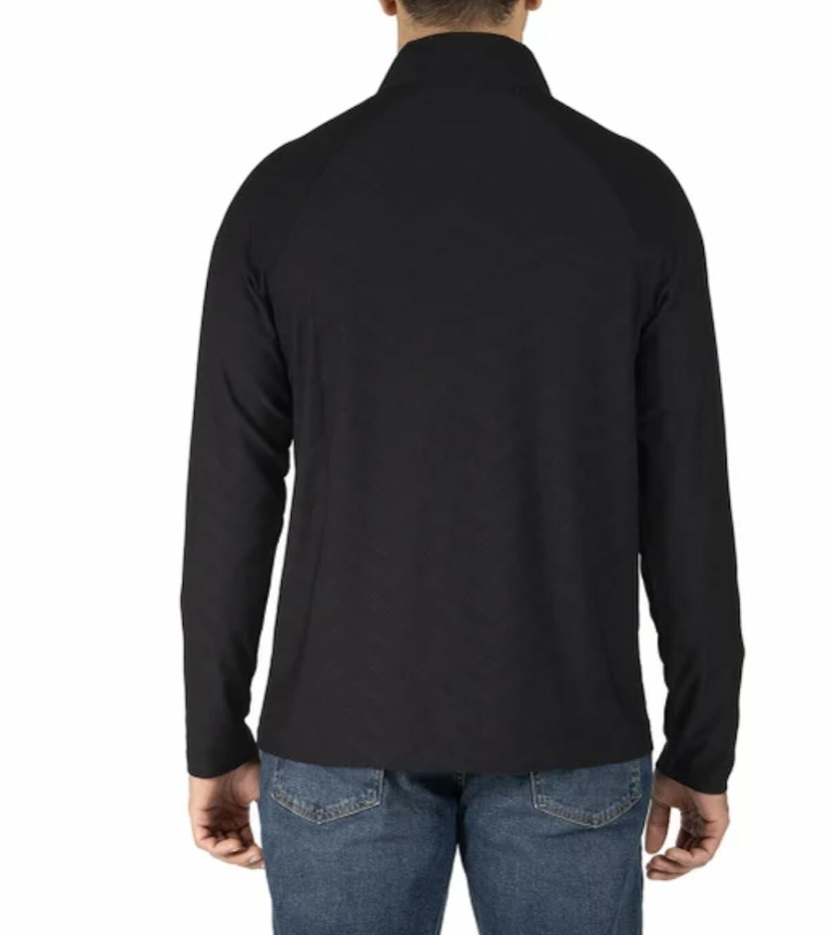 Gerry Men's Moisture Wicking Active Stretch Long Sleeve Quarter Zip Pullover (US, Alpha, X-Large, Regular, Regular, Black)
