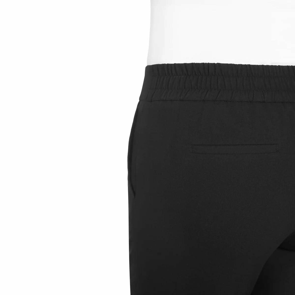 Hilary Radley Women's Pull-on Dress Pants, 4-Way Stretch, Elastic Waist, Front Pockets (US, Alpha, Large, Regular, Regular, Black)